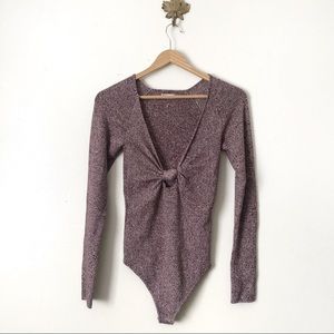 Free People purple Knot On Your Love Body Suit